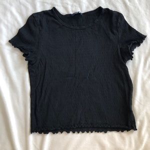 American Eagle Lettuce Edge Baby Tee